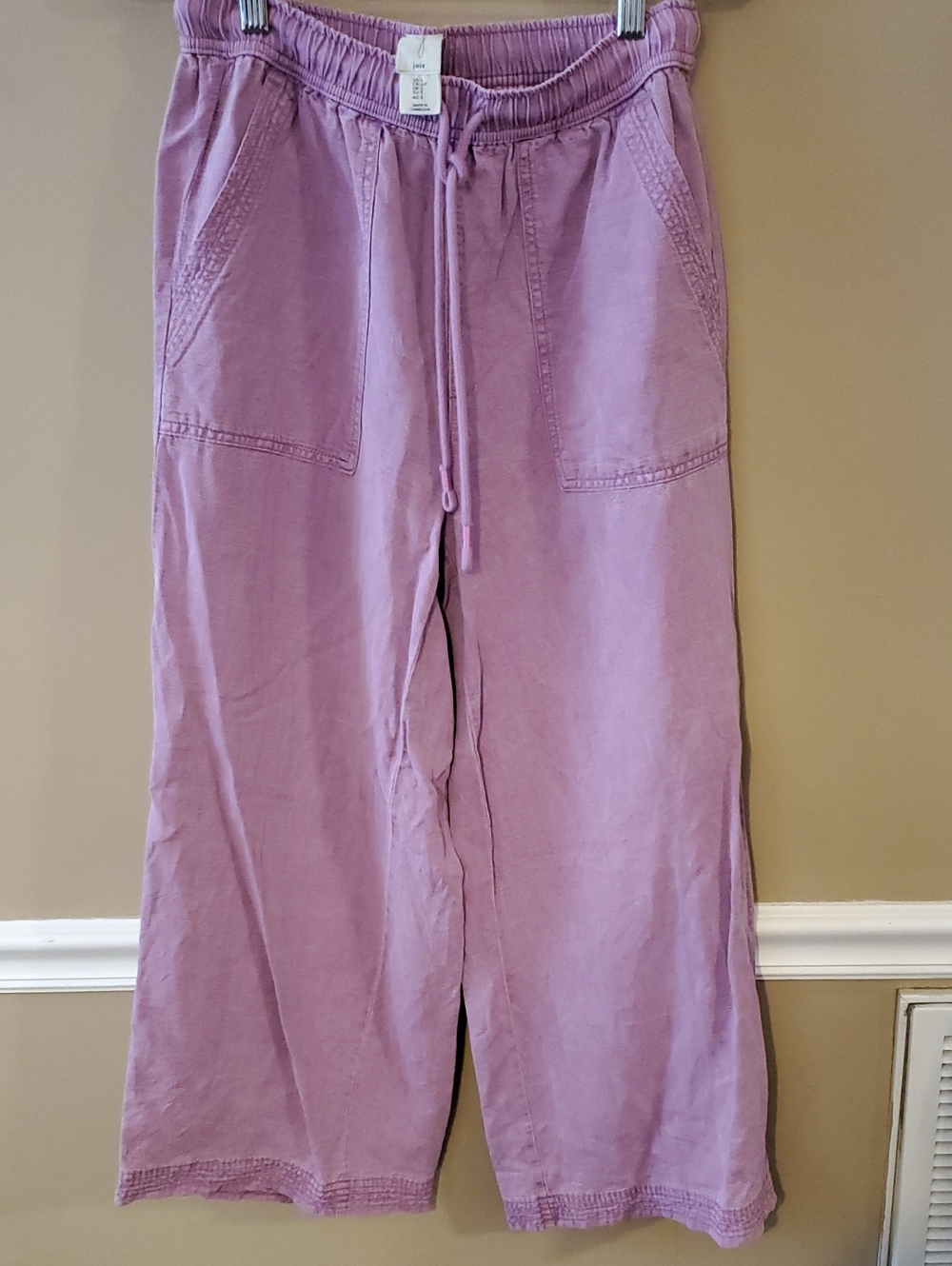 Joie Lavender Wide-Leg Drawstring Pants Super Soft Lyocel Linen Women's Size S